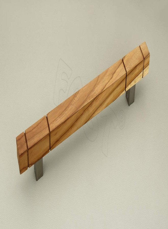 FAST DH204 304 Stainless Steel & Wooden Metal Square Glass Door Pull Handle 1 Set OR 2 Pcs for Main & Room Door (300MM) - Image 2